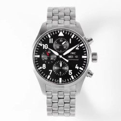 Pilot Chronograph Ref.3777 43mm SS/SS Black ZF A7750