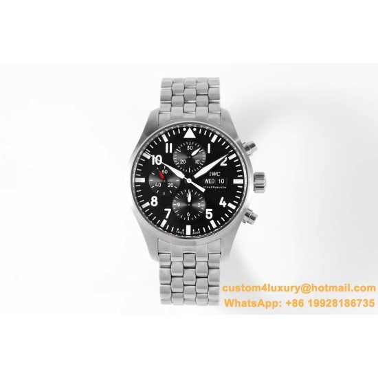 Pilot Chronograph Ref.3777 43mm SS/SS Black ZF A7750