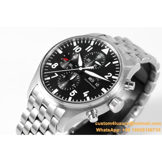 Pilot Chronograph Ref.3777 43mm SS/SS Black ZF A7750