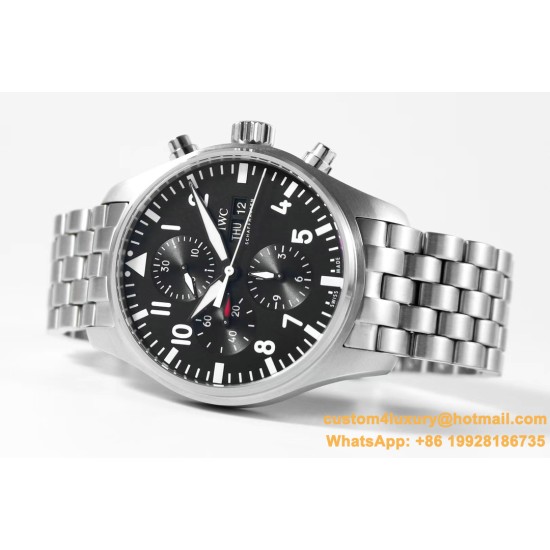 Pilot Chronograph Ref.3777 43mm SS/SS Black ZF A7750
