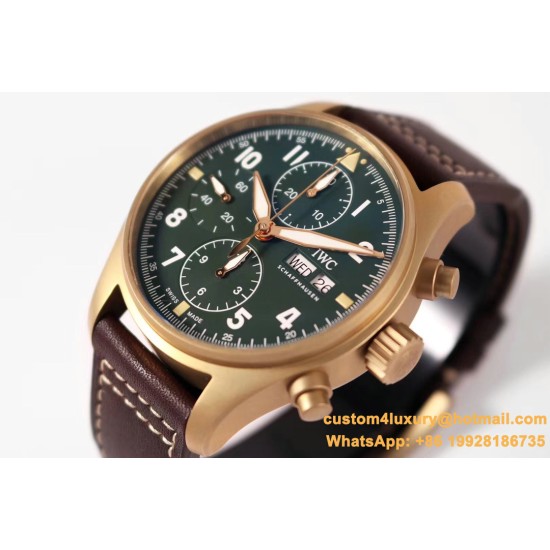 IWC - Pilot Chrono Spitfire IW387902 Brz BR/LE Grn ZF A7750