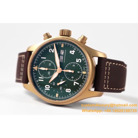 IWC - Pilot Chrono Spitfire IW387902 Brz BR/LE Grn ZF A7750