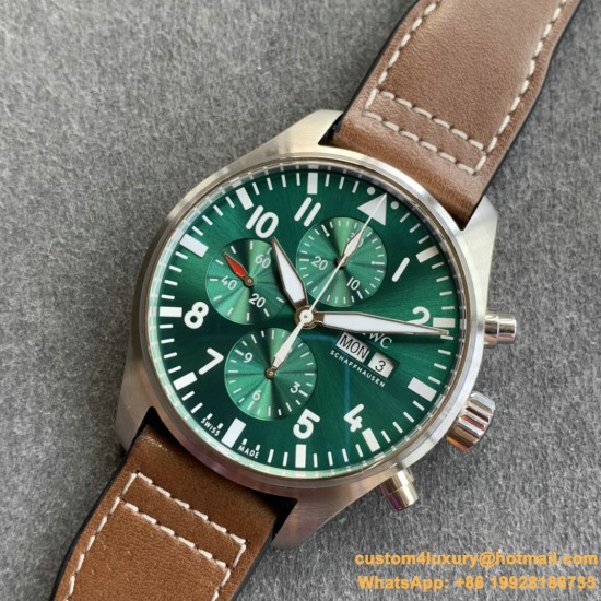 IWC - Pilot Chrono Spitfire IW377709 43mm SS/LE Green ZF A7750