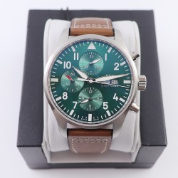 IWC - Pilot Chrono Spitfire IW377709 43mm SS/LE Green ZF A7750