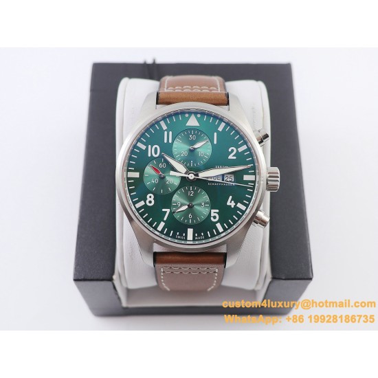 IWC - Pilot Chrono Spitfire IW377709 43mm SS/LE Green ZF A7750