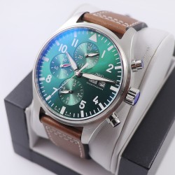 IWC - Pilot Chrono Spitfire IW377709 43mm SS/LE Green ZF A7750