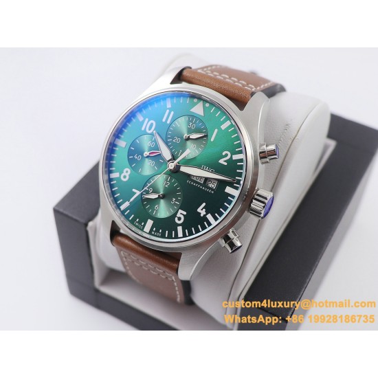 IWC - Pilot Chrono Spitfire IW377709 43mm SS/LE Green ZF A7750
