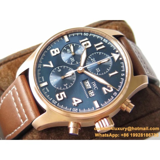 IWC - Pilot Chrono "Le Petit" 377721 43mm RG/LE Blue ZF A7750