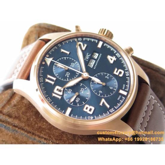 IWC - Pilot Chrono "Le Petit" 377721 43mm RG/LE Blue ZF A7750