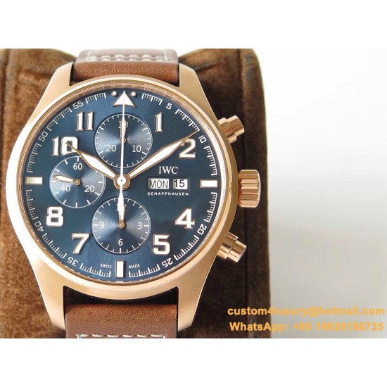 IWC - Pilot Chrono "Le Petit" 377721 43mm RG/LE Blue ZF A7750