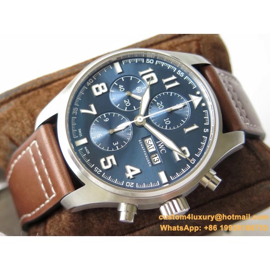 IWC - Pilot Chrono IW377713 43mm SS/LE Blue ZF A7750