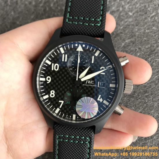 IWC - Pilot Chrono Top Gun IW389001 44mm CER/NY Black Textured Dial YLF A7750