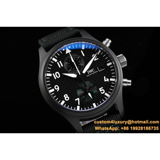 IWC - Pilot Chrono Top Gun IW389001 44mm CER/NY Black Textured Dial YLF A7750