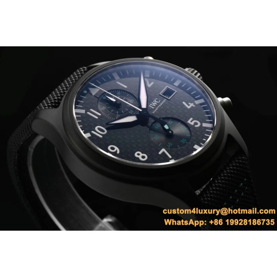 IWC - Pilot Chrono Top Gun IW389001 44mm CER/NY Black Textured Dial YLF A7750
