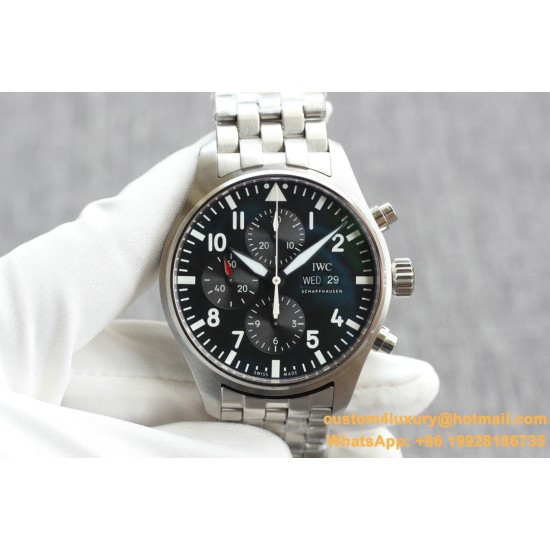 Pilot Chronograph Ref.3777 43mm SS/SS Black Dial ZF A7750