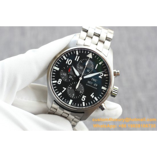 Pilot Chronograph Ref.3777 43mm SS/SS Black Dial ZF A7750