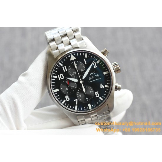 Pilot Chronograph Ref.3777 43mm SS/SS Black Dial ZF A7750