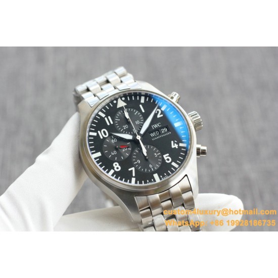 Pilot Chronograph Ref.3777 43mm SS/SS Black Dial ZF A7750