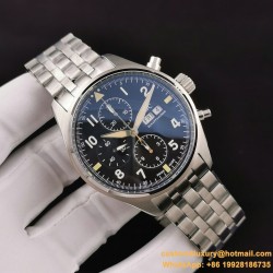 Pilot Chronograph Ref.3777 43mm SS/SS Black Dial ZF A7750