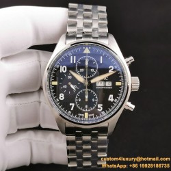 Pilot Chronograph Ref.3777 43mm SS/SS Black Dial ZF A7750