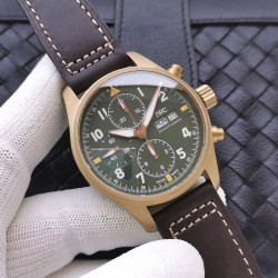 IWC - Pilot Chrono Spitfire IW387902 Brz BR/LE Green Dial ZF A7750