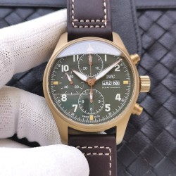 IWC - Pilot Chrono Spitfire IW387902 Brz BR/LE Green Dial ZF A7750