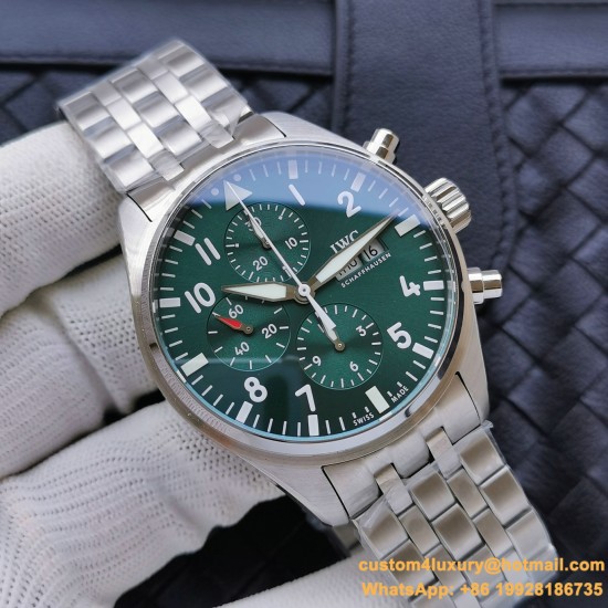 Pilot Chronograph Ref.3777 43mm SS/SS Green Dial ZF A7750