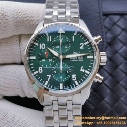 Pilot Chronograph Ref.3777 43mm SS/SS Green Dial ZF A7750