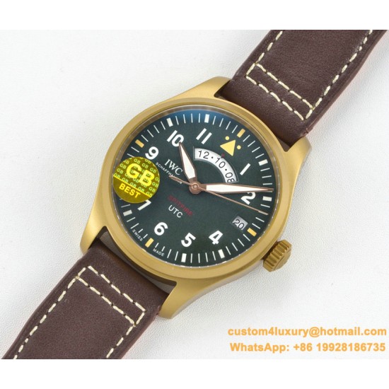 IWC - Pilot UTC Spitfire Ed MJ271 41mm BR/LE Grn GBF 1:1 A2836