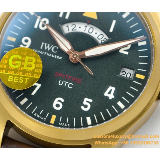 IWC - Pilot UTC Spitfire Ed MJ271 41mm BR/LE Grn GBF 1:1 A2836