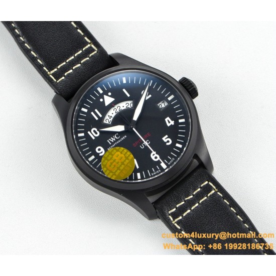 IWC - Pilot UTC Spitfire Ed MJ271 41mm CER/LE Black Dial GBF 1:1 A2836