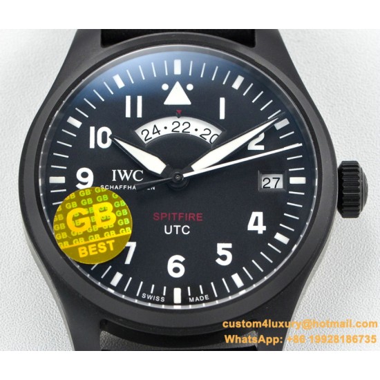 IWC - Pilot UTC Spitfire Ed MJ271 41mm CER/LE Black Dial GBF 1:1 A2836