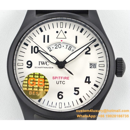 IWC - Pilot UTC Spitfire Ed MJ271 41mm CER/LE White Dial GBF 1:1 A2836