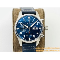 IWC - Pilot Chrono Spitfire IW388101 41mm SS/LE Blue Dial IWSF A7750