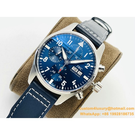 IWC - Pilot Chrono Spitfire IW388101 41mm SS/LE Blue Dial IWSF A7750