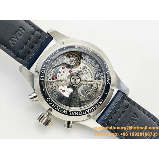 IWC - Pilot Chrono Spitfire IW388101 41mm SS/LE Blue Dial IWSF A7750
