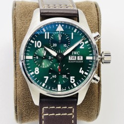 IWC - Pilot Chrono Spitfire IW388101 41mm SS/LE Green Dial IWSF A7750