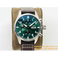 IWC - Pilot Chrono Spitfire IW388101 41mm SS/LE Green Dial IWSF A7750