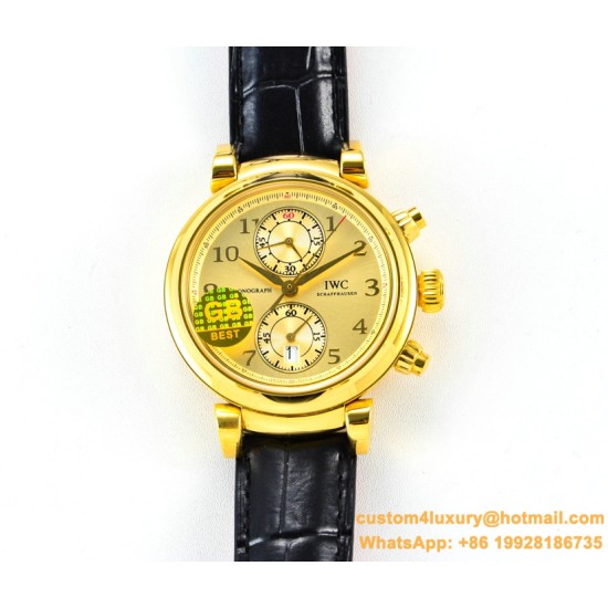 IWC - Da Vinci Chrono Laureus Ed IW393402 YG/LE Gold Dial GBF Asia 89361