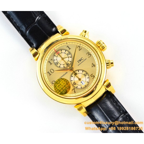 IWC - Da Vinci Chrono Laureus Ed IW393402 YG/LE Gold Dial GBF Asia 89361