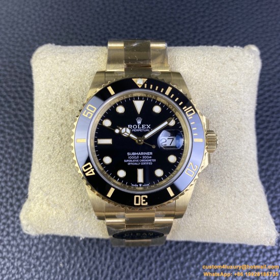 Submariner 126618LN 41mm YG/YG Black/Dot Clean VR3235