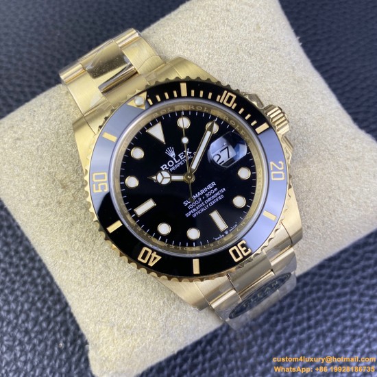 Submariner 126618LN 41mm YG/YG Black/Dot Clean VR3235