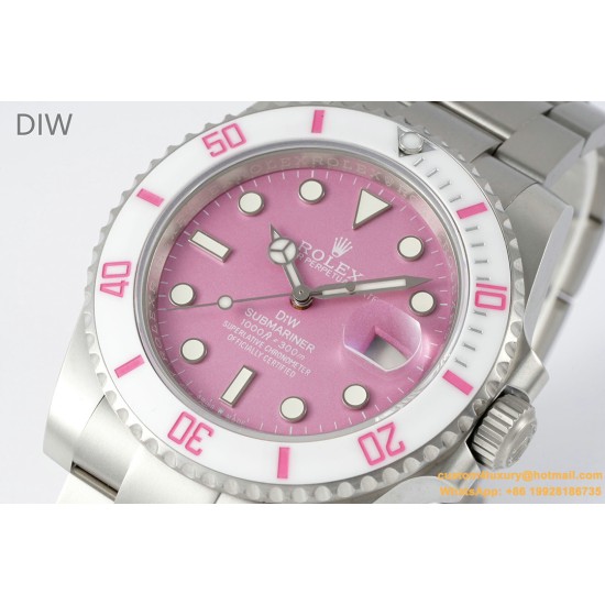 Submariner DIW 40mm 904L TI/TI Pink Dial DIWF VR3135