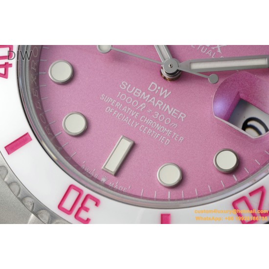 Submariner DIW 40mm 904L TI/TI Pink Dial DIWF VR3135