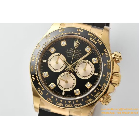 Daytona 126518 40mm YG/RU Black/Dia Clean SH4131 Super Clone
