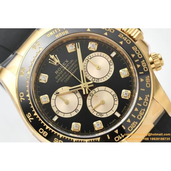 Daytona 126518 40mm YG/RU Black/Dia Clean SH4131 Super Clone