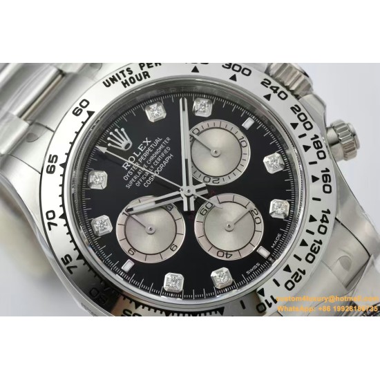 Daytona 126509 40mm SS/SS Black/Dia Clean SH4131 Super Clone