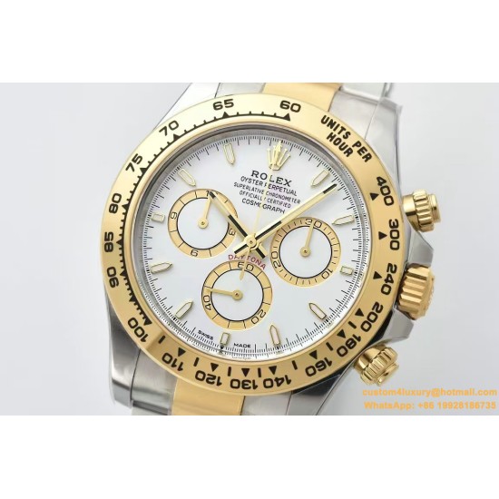Daytona 126503 40mm YG/SS White/Stk Clean SH4131 Super Clone