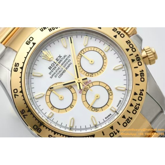 Daytona 126503 40mm YG/SS White/Stk Clean SH4131 Super Clone