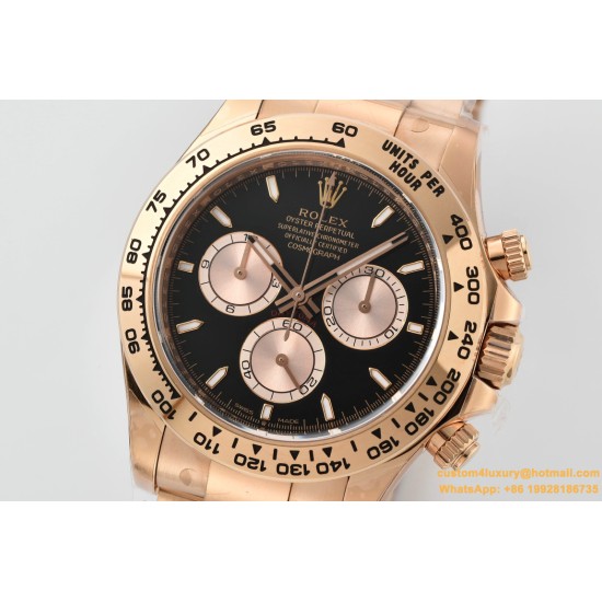 Daytona 126515 40mm RG/RG Black/Dia Clean SH4131 Super Clone